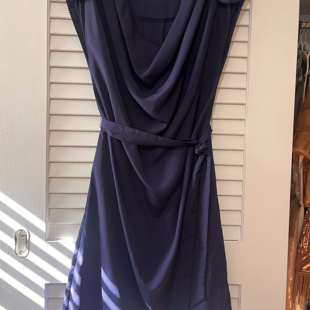Jessica Simpson Navy Cowl Neck Mini Dress